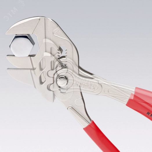 Клещи переставныеавные - гаечный ключ 27 мм (1) L-150 мм Cr-V хромированные обливные рукоятки KN-8603150