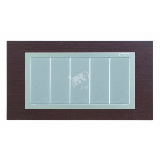 Рамка с суппортом на 8 узких модулей, S82C, венге - алюминий (дерево)