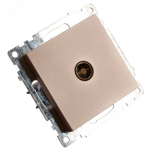 Розетка телевизионная 1-местная (механизм), 75 Ом, 5-862МГц, серия Катрин, шампань