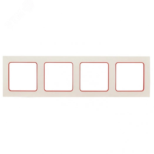 Стокгольм Рамка 4-местная белая с линией цвета красный EKF