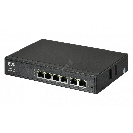 Коммутатор неуправляемый PoE 4 порта 10/100 Мб/с, 2хRJ45, 65 Вт