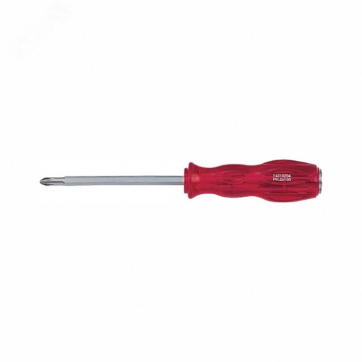 Отвертка крестовая Phillips №2, 100 мм, силовая, пластиковая ручка