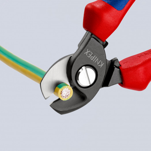 Кабелерез резка - кабель 15мм (50мм AWG 1/0) L=165мм двухкомпонентные рукоятки блистер крепление для страховки цвет черный