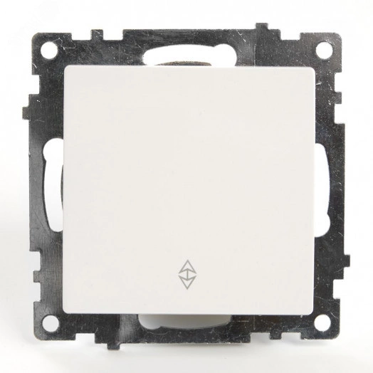 Переключатель одноклавишный, серия Катрин, белый, Stekker