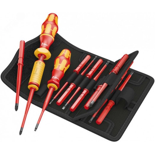 Набор отвёрток-насадок диэлектрических с динамометрической рукояткой-держателем 16 предметов. Набор Kraftform Kompakt VDE 16 Torque 12-30 Nm extra slim 1