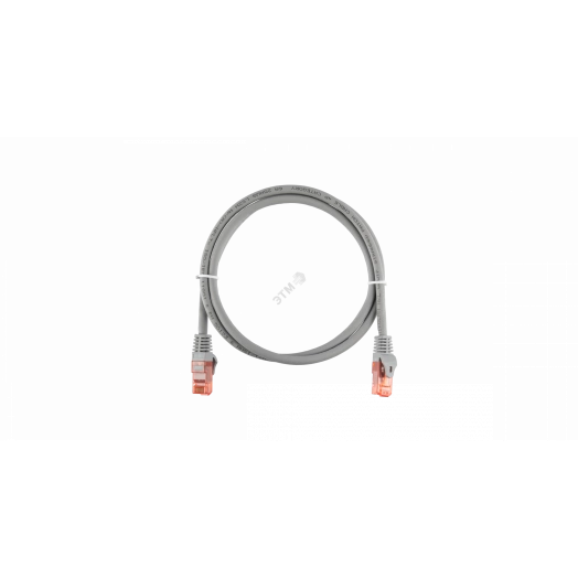 Шнур U/UTP 4 пары, Кат.6a, 2хRJ45/8P8C, T568B, 7х0,175мм, LSZH, серый, 1,5м