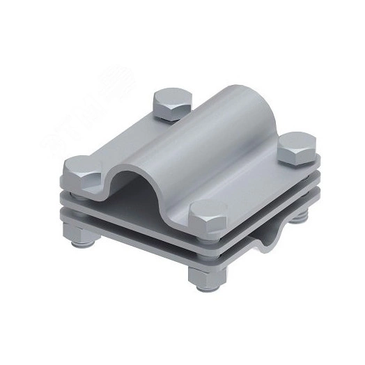 Соединитель крестообразный 65х65 с промежуточной пластиной для Т-образного или крестообразного соединения стержня заземления 20 мм/прутка 6-10 мм/полосы до 40 мм. Материал - горячеоцинкованная сталь.