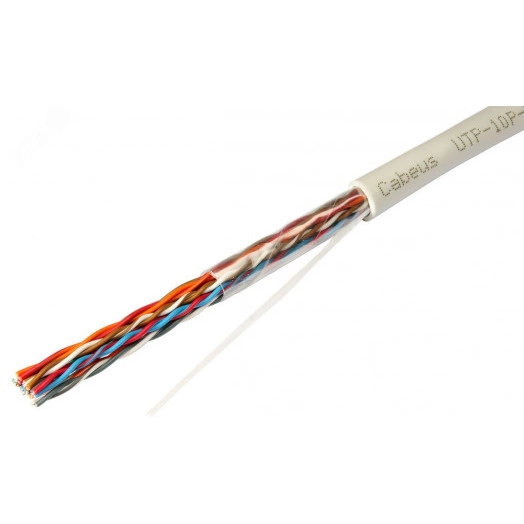 Кабель витая пара UTP-10P-Cat.5-IN UTP (U/UTP), категория 5, 10 пар (24 AWG), одножильный (solid), PVC нг(А)-LS