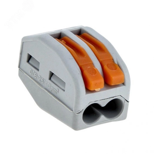 Клемма строительно-монтажная СМК модель 412 рычаг 2 отверстия 0.08-2.5мм2(2шт) PROxima