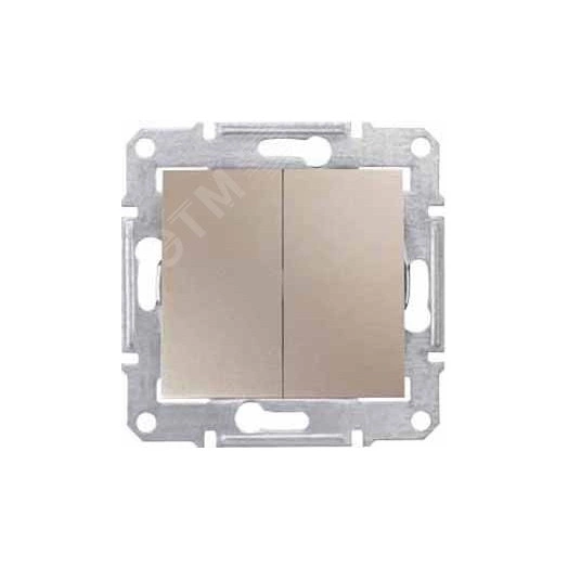 Sedna Переключатель двухклавишный в рамку титан схема 6+6