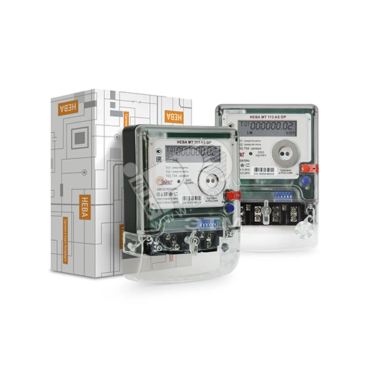 Счетчик электроэнергии НЕВА МТ 113 AS OP 5(100) однофазный многотарифный 5(100) класс точности 1.0 Щ ЖКИ Ек