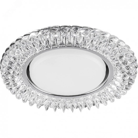 Светильник ДВО-15w GX53 без лампы со светодиодной подсветкой 4000К прозрачный хром