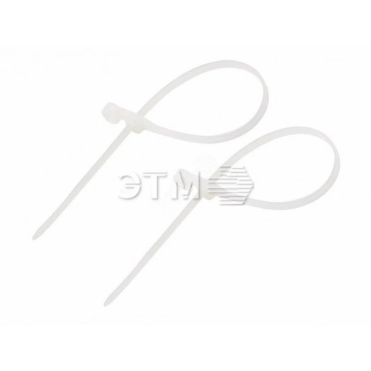 Хомут-стяжкa нейлоновая под винт 100x3,6 мм, белая, упаковка 100 шт