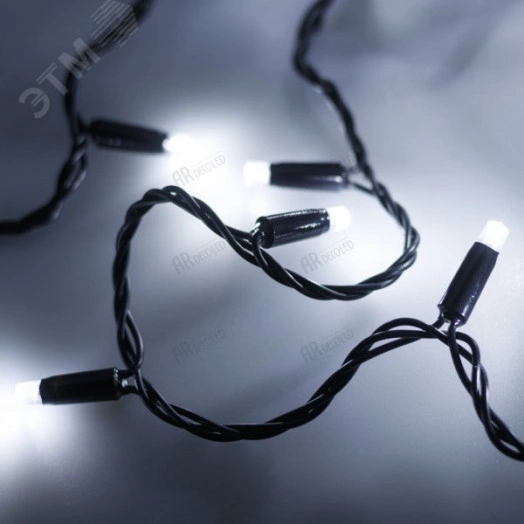 Гирлянда светодиодная декоративная ARD-STRING-CLASSIC-10000-BLACK-100LED-STD WHITE (230V, 7W) (ARDCL, IP65)