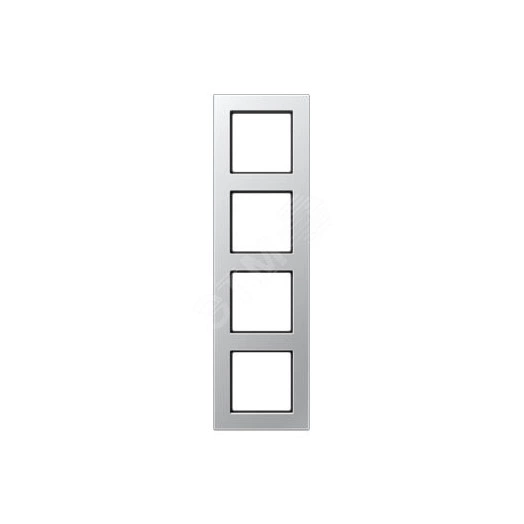 Рамка 4-я для горизонтальной/вертикальной установки  Серия- A550  Материал- термопласт. Цвет- алюминий