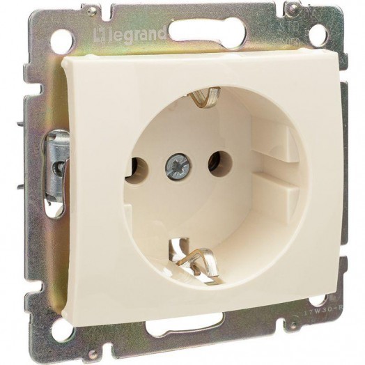 Механизм розетки 1-м СП Valena 16А IP20 с заземл. на винтах сл. кость Leg 774320