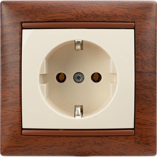 Механизм розетки 1-м СП Valena 16А IP20 с заземл. на винтах сл. кость Leg 774320