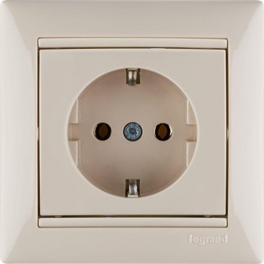 Механизм розетки 1-м СП Valena 16А IP20 с заземл. на винтах сл. кость Leg 774320