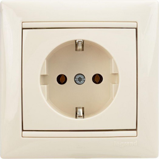 Механизм розетки 1-м СП Valena 16А IP20 с заземл. на винтах сл. кость Leg 774320