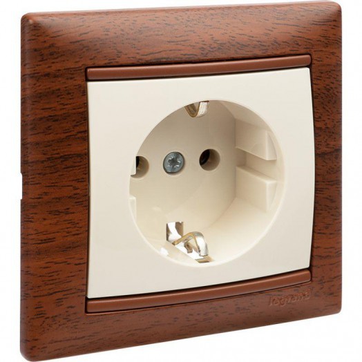 Механизм розетки 1-м СП Valena 16А IP20 с заземл. на винтах сл. кость Leg 774320