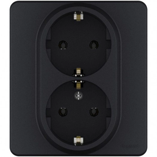 Розетка Inspiria 16А 250В 2х2P+E немецк. стандарт антрацит Leg 673753