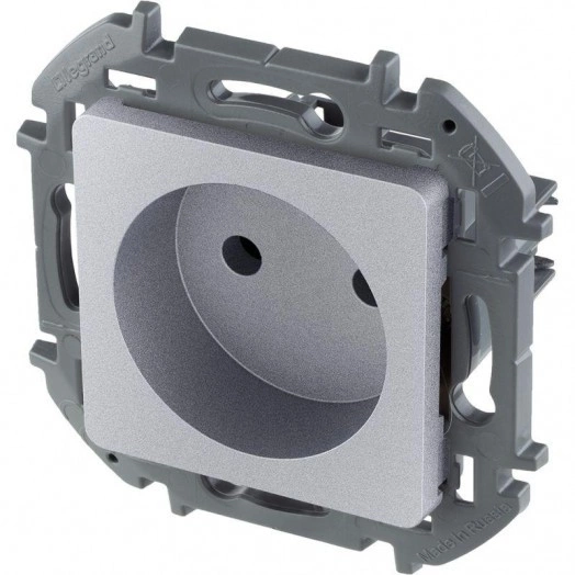 Механизм розетки 1-м СП Inspiria 16А IP20 250В 2P алюм. Leg 673712