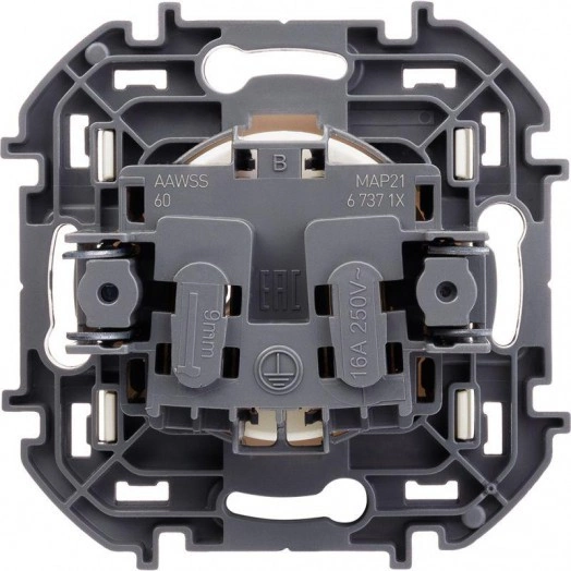 Механизм розетки 1-м СП Inspiria 16А IP20 250В 2P сл. кость Leg 673711