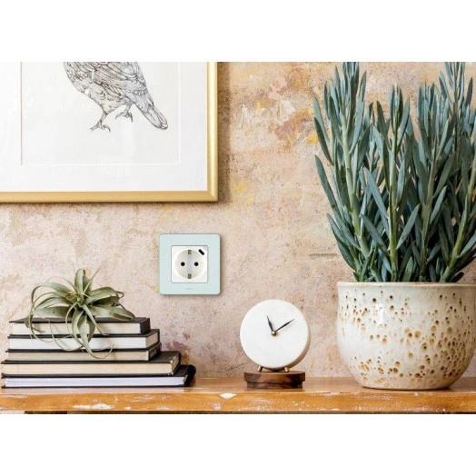 Механизм розетки 1-м СП Inspiria 16А IP20 250В 2P+E немецк. стандарт со встроен. зарядным устройством USB C 1.5А 5В бел. Leg 673770