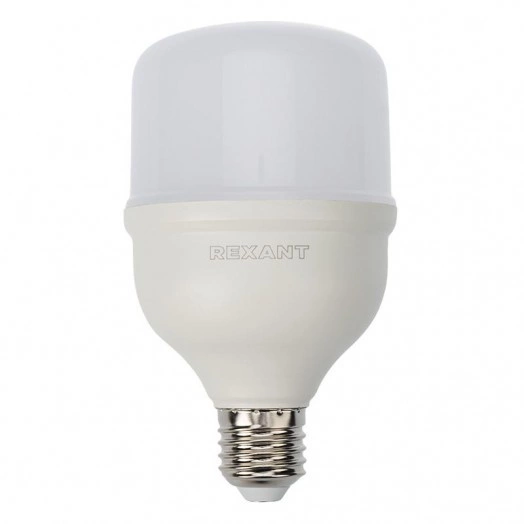 Лампа светодиодная 30Вт 4000К нейтр. бел. E27 2850лм высокомощная с переходником на E40 Rexant 604-149