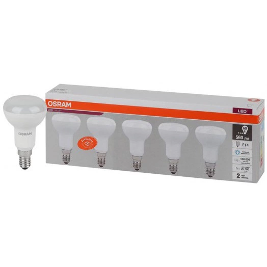 Лампа светодиодная LED Value LVR60 7SW/865 грибовидная матовая E14 230В 2х5 (уп.5шт) OSRAM 4058075583993