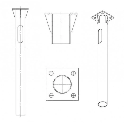 Деталь фундамента закладная для ОГКф-8 UMECON МК 90313 ФМ-0.159-1.5-200(10) фл. 300х300 грунт