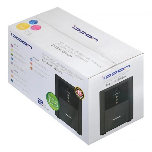 Источник бесперебойного питания Back Basic 1500 Euro 900Вт 1500В.А черн. IPPON 1108022