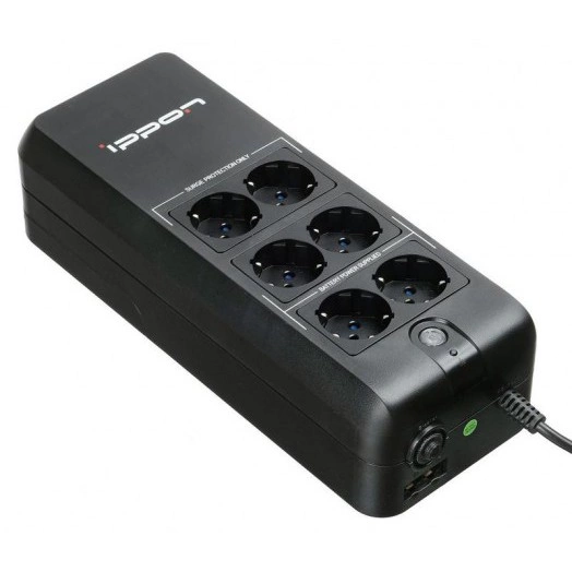 Источник бесперебойного питания Back Verso 600 300Вт 600В.А черн. IPPON 751617