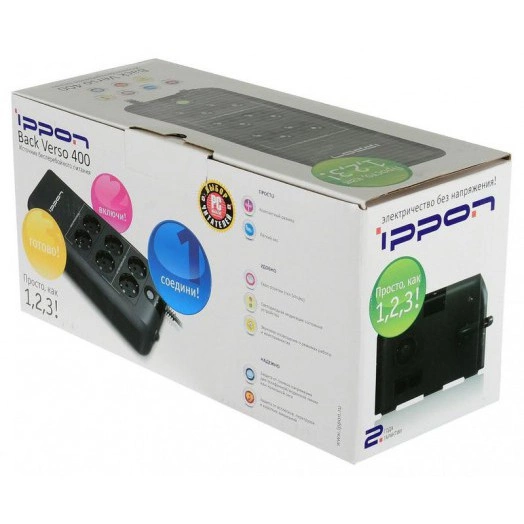 Источник бесперебойного питания Back Verso 600 300Вт 600В.А черн. IPPON 751617
