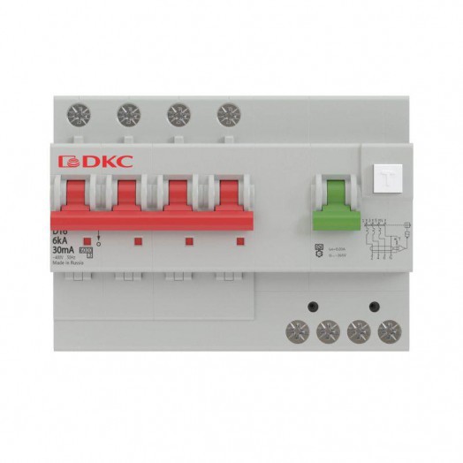 Выключатель автоматический дифференциального тока 4п C 63А 100мА 6кА тип A YON MDV63 DKC MDV63-43C63-A