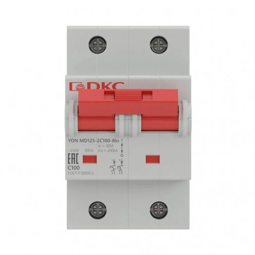 Выключатель автоматический модульный 2п C 80А 20кА YON MD125 DKC MD125-2NC80