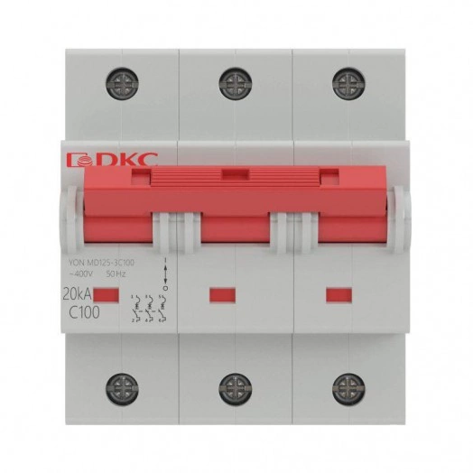 Выключатель автоматический модульный 3п C 80А 20кА YON MD125 DKC MD125-3C80