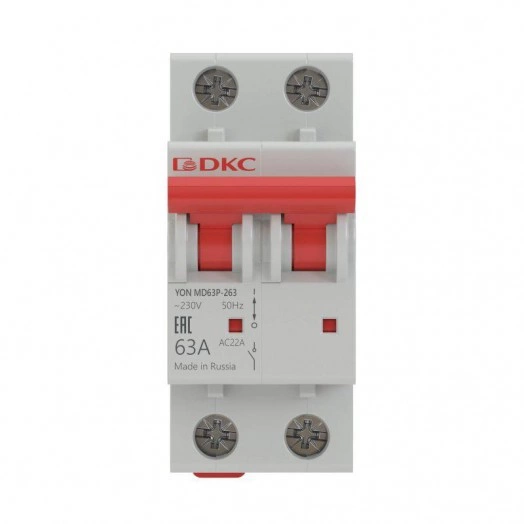 Выключатель нагрузки модульный 2п 63А YON MD63P DKC MD63P-263