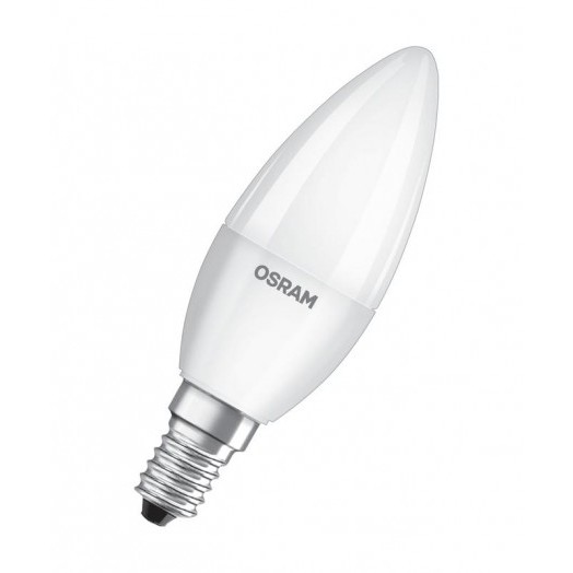 Лампа светодиодная LED Antibacterial B 7.5Вт свеча матовая 6500К холод. бел. E14 806лм 220-240В угол пучка 220град. бактерицидн. покрыт. (замена 75Вт) OSRAM 4058075561595