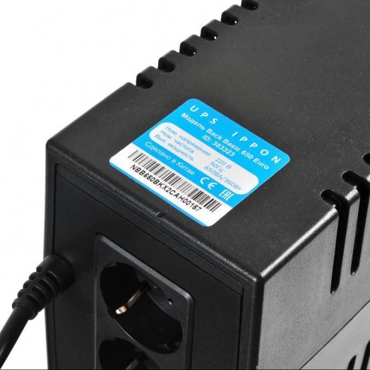 Источник бесперебойного питания Back Basic 650 Euro 360Вт 650В.А черн. IPPON 383323