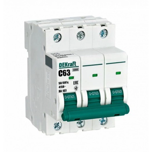 Выключатель автоматический модульный 3п C 63А ВА103 SchE 12311DEK