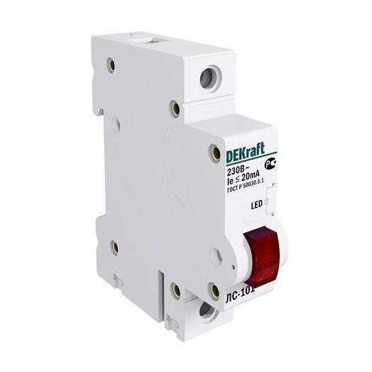 Лампа сигнальная на DIN-рейку 1p красн. SchE 18002DEK