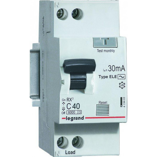 Выключатель автоматический дифференциального тока 2п C 6А 30мА тип AC 6кА RX3 Leg 419396