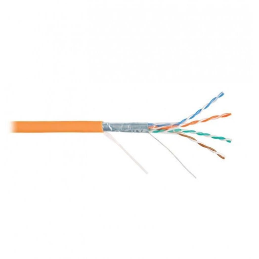 Кабель F/UTP 4 пары кат.5e (класс D) тест по ISO/IEC 100МГц ож BC (чистая медь) 24AWG (0.50мм) внутр. LSZH нг(А)-HFLTx оран. (уп.305м) NIKOLAN NKL 4200C-OR