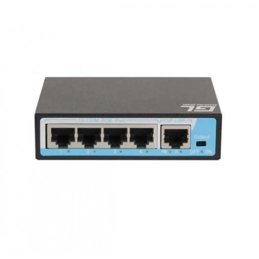 Коммутатор неуправляемый 4 PoE (802.3af) порта 10/100Мбит/с до 250 метров cat6 1Upl 60W GIGALINK GL-SW-F005-04P
