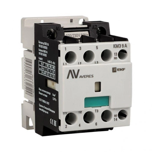 Контактор КМЭ 9А 1NO 400В АС AVERES EKF ctr-s-9-10-400-av Контактор КМЭ 9А 1NO 400В АС AVERES EKF ctr-s-9-10-400-av