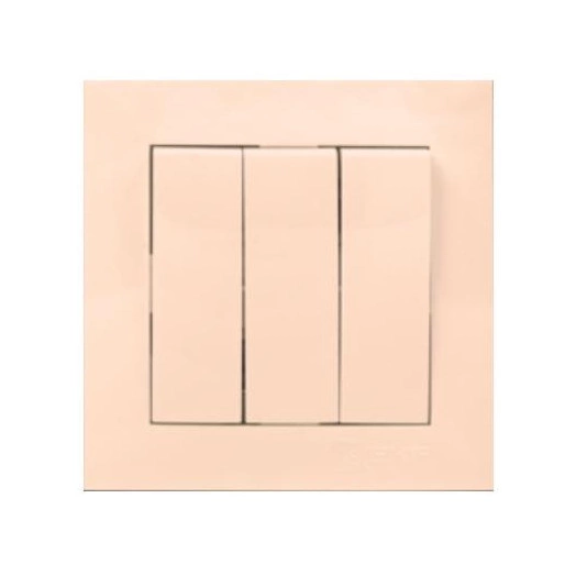 Выключатель 3-кл. СП Валенсия 10А крем. PROxima EKF EWV10-024-20