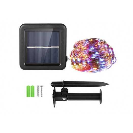 Светильник светодиодный SLR-G03-200M садовый на солнечной батареи с колышком нить мультицвет. 200LED ФАZА 5036406