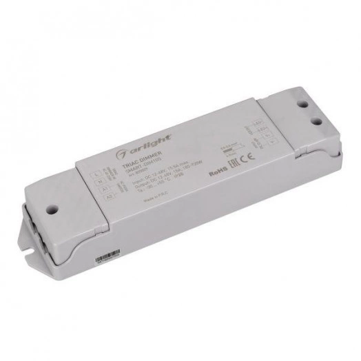 Диммер SMART-DIM105 (12-48А 15А TRIAC) IP20 пластик Arlight 025029