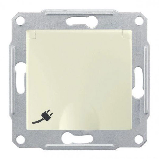 Механизм розетки 1-м СП Sedna 16А IP20 250В с заземл. защ. шторки с крышкой беж. SchE SDN3100147